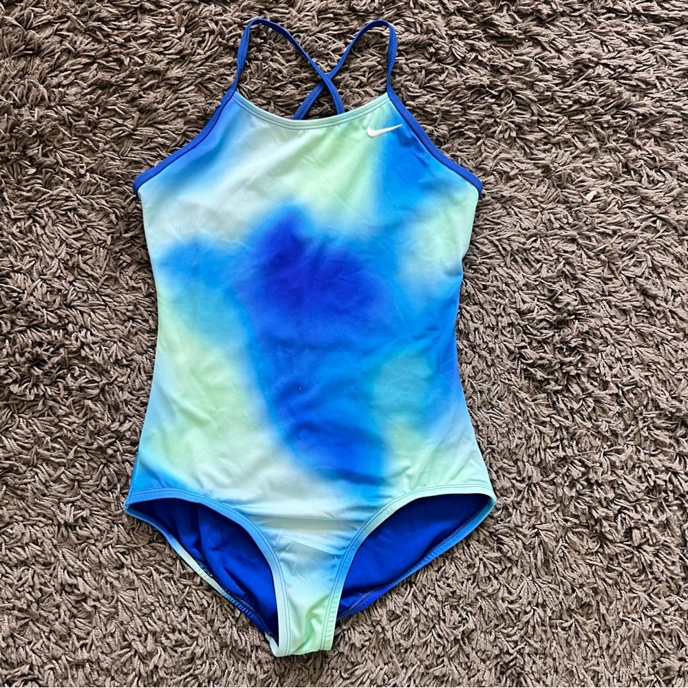 Nike Blue and Green Swimsuit
